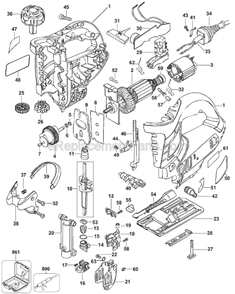Page A Diagram and Parts List for JS700 Type 1 Black and Decker Jig Saw